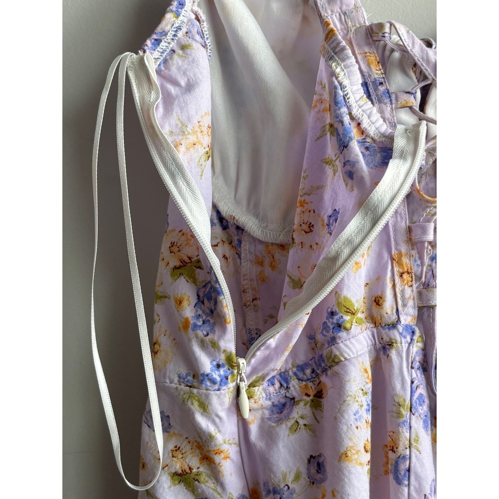 Haute Monde Lavender Floral Midi Dress Women Size L - Picture 4 of 8